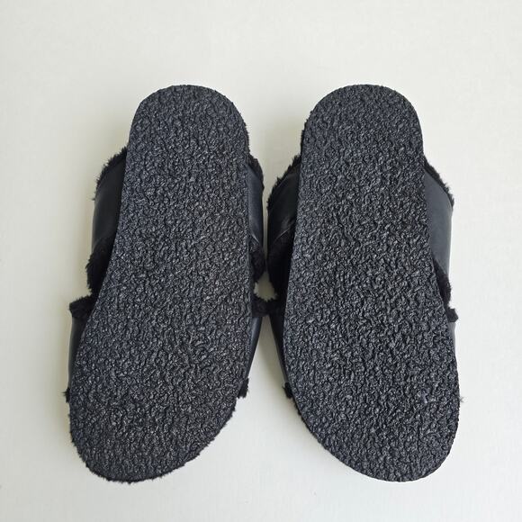 Faux Fur Sandals Seychelles No Such Thing Size 7 Black Leather Slipper Slingback - Picture 10 of 13